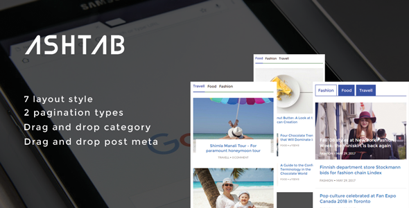 Ashtab –  Ajax tabbed category widget