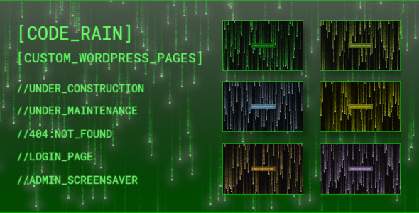 Code Rain – Custom pages for WordPress