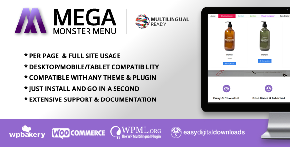 Mega Menu Monster – WordPress Mega Menu Plugin