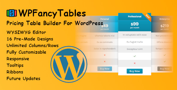 WPFancyTables – Pricing Table Builder For WordPress