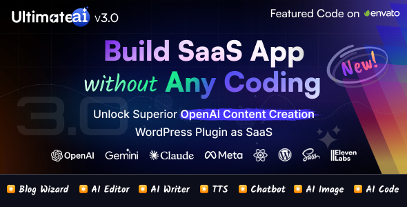 UltimateAI – OpenAI Content Generation WordPress App as SaaS