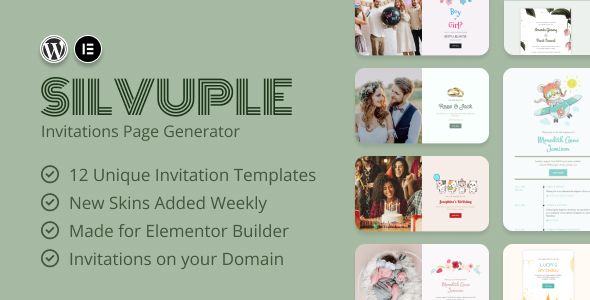 Silvuple – 在线邀请函制作工具（Elementor 插件）