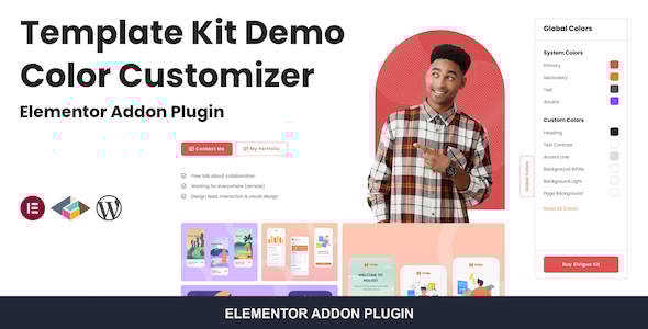 Elementor 的模板套件演示颜色定制器