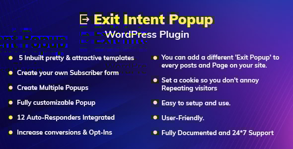 退出意图弹出窗口 WordPress 插件