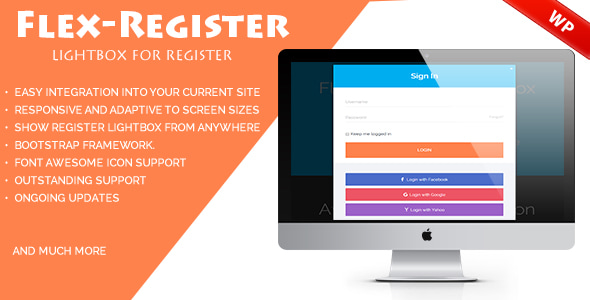 Flex-Register – 用于注册 WordPress 的 Bootstrap 3 灯箱