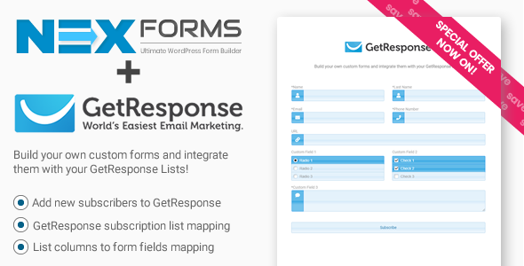 适用于 NEX-Forms 的 GetResponse