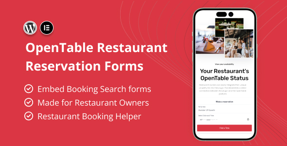 Elementor 的 OpenTable 餐厅预订表