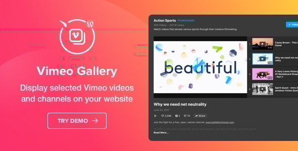 Vimeo Gallery – WordPress Vimeo 插件