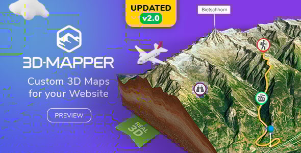 3D 地图 WordPress 插件 – 3D-Mapper