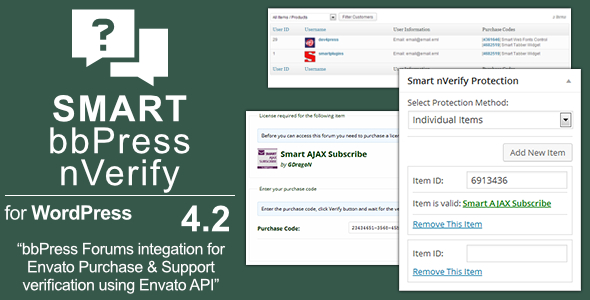 Smart bbPress nVerify – WordPress 和 Envato Market 插件