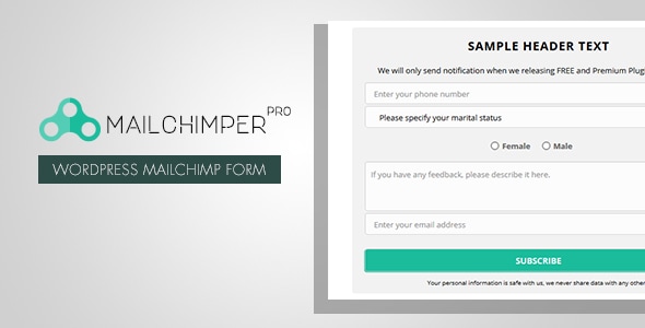 MailChimper PRO – WordPress MailChimp 注册表单插件