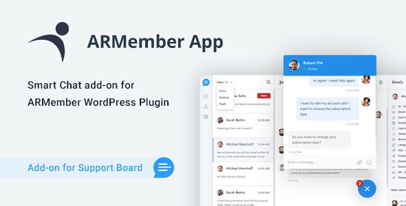 ARMember Chat  Tickets 支持版面应用程序