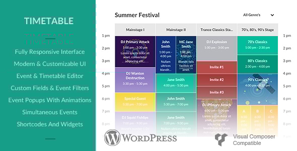 WordPress 的响应式时间表