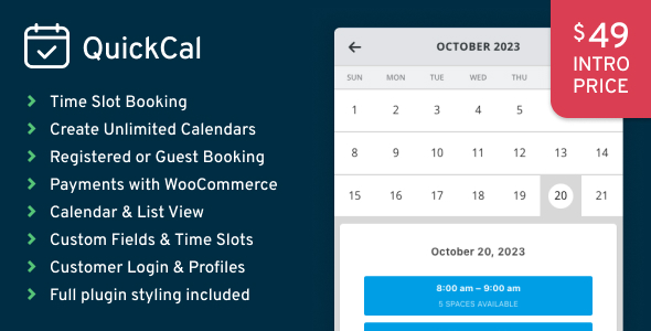 QuickCal – WordPress 的预约日历