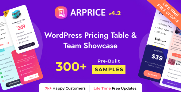 ARPrice – WordPress 定价表插件