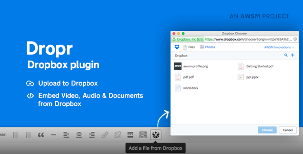Dropr – 适用于 WordPress 的 Dropbox 插件