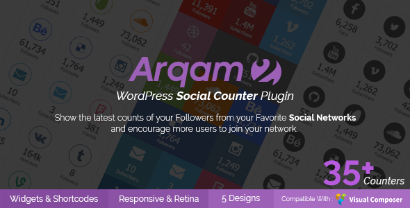 WordPress 的社交计数器插件 – Arqam